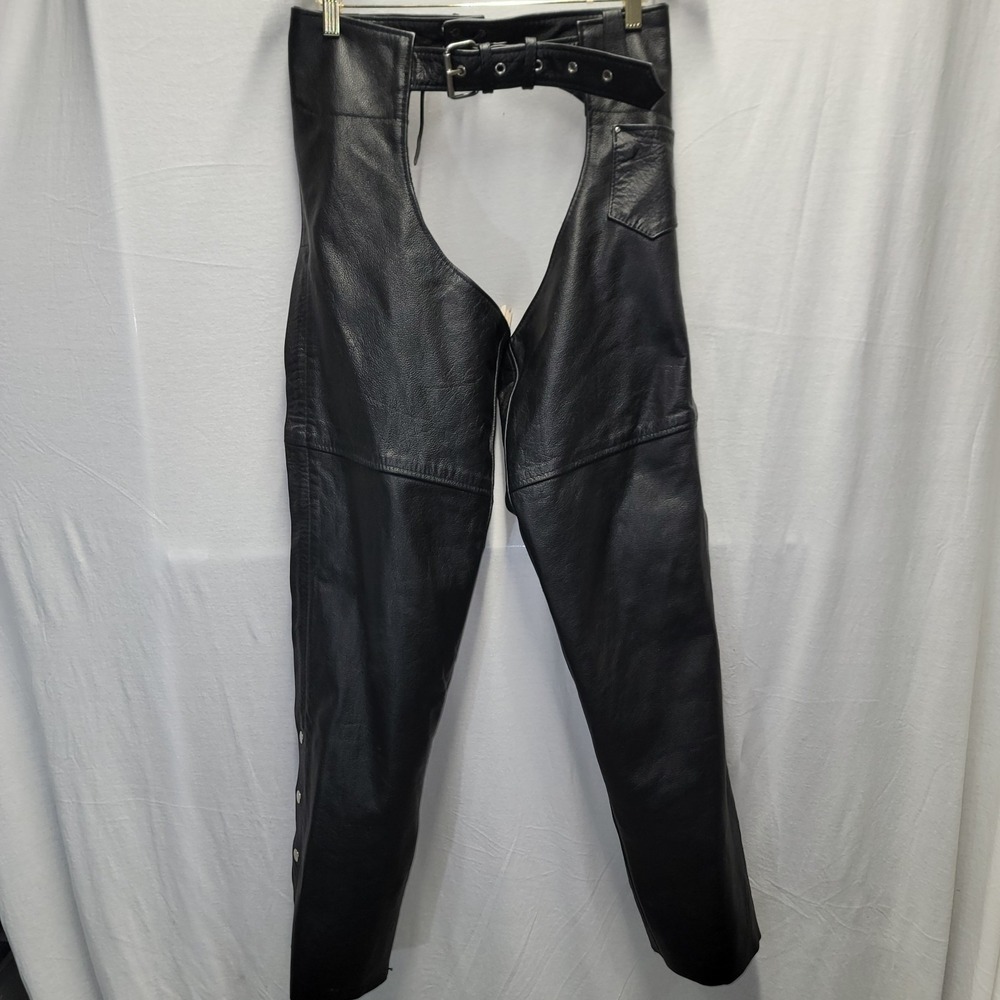 Xelement Size 12 Unisex Leather Chaps  - Advanced Motorcycle Gear